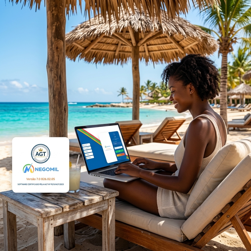 Jovem na Praia com o NegomilWeb